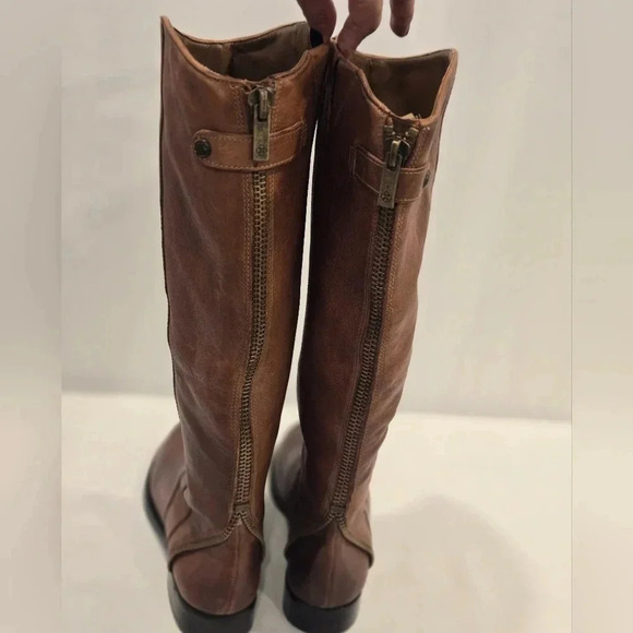 Arturo Chiang Leather Knee High Riding Boots in Cognac Brown Size 9.5 - Picture 4 of 8
